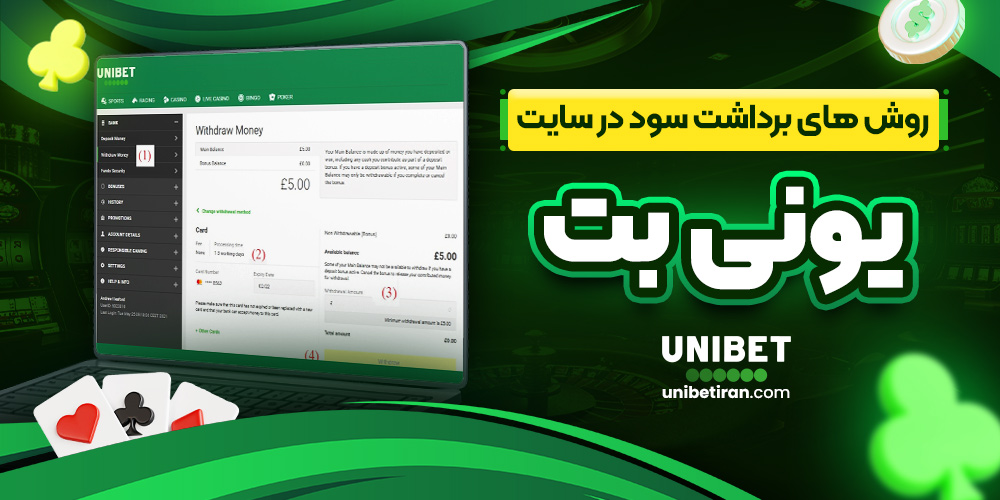 روش های برداشت سود در سایت یونی بت